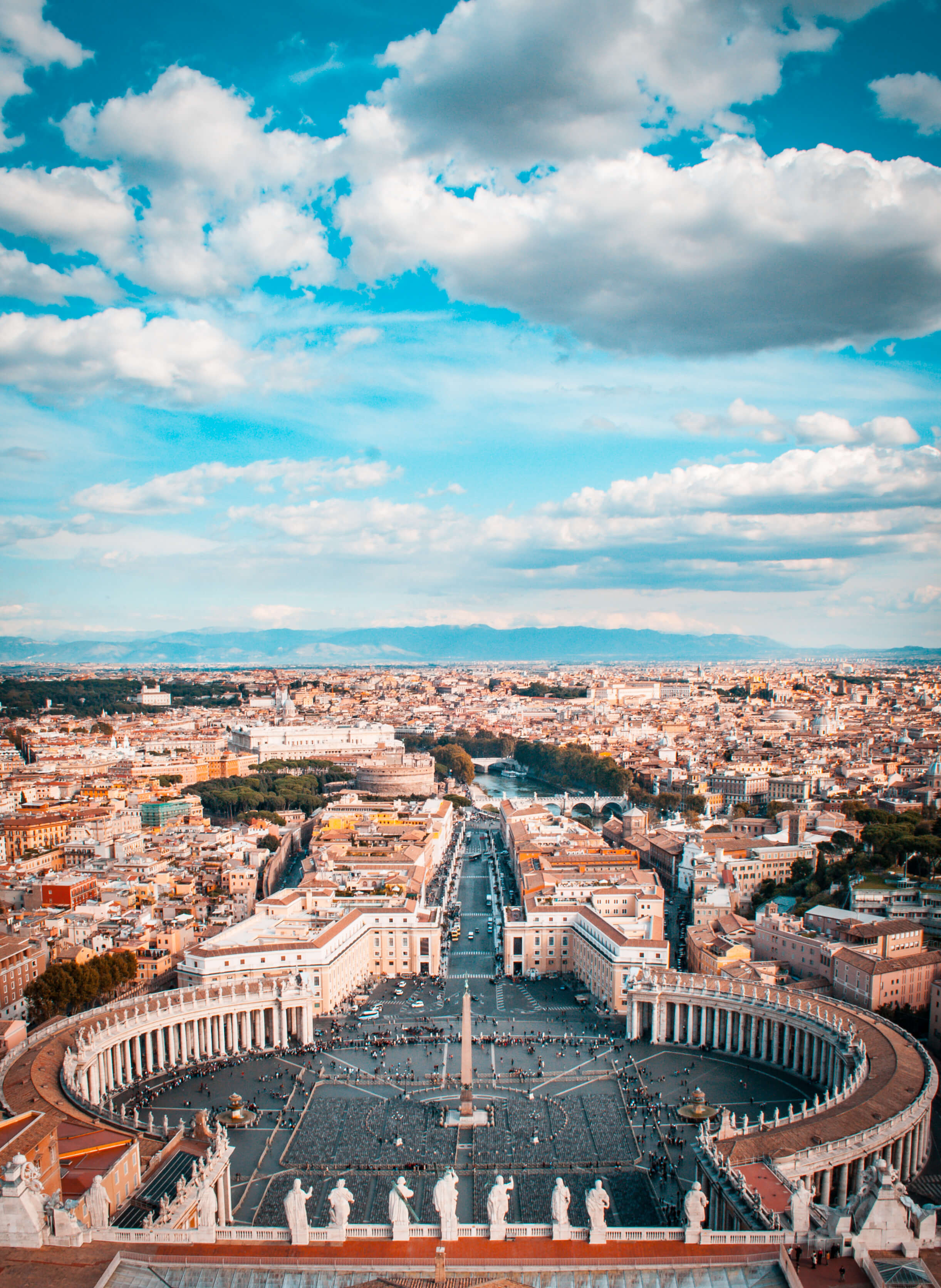 Piazza San Pietro. Plaza located directly in front of St. Peter's Basilica. Vatican City, Rome, Italy.The Vtican city is declared a UNESCO World Heritage Site ref. 286